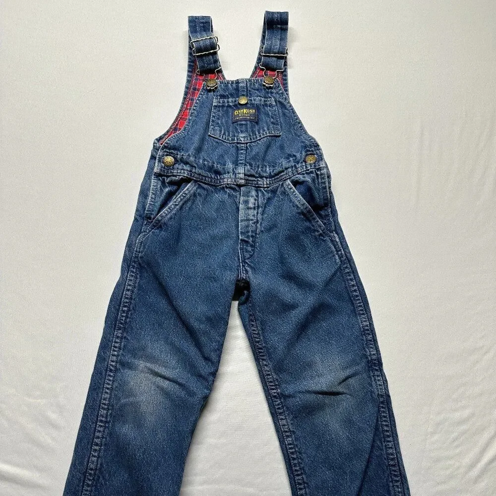 Vintage OshKosh B’gosh Flannel-Lined Denim Overalls | Made in USA | Kids